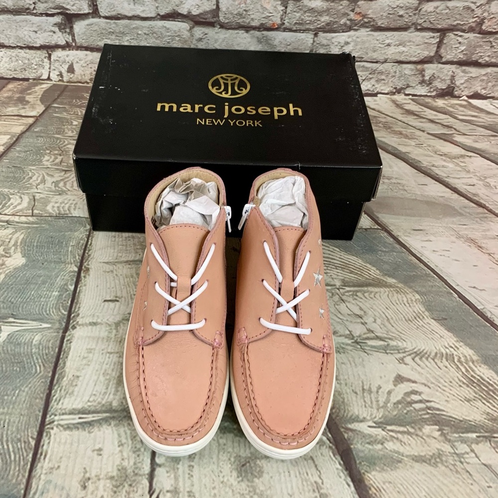 Little Marc Joseph Kids Pink Leather Hightop Sz 1